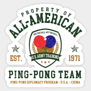 Gump All-American Ping Pong Team Lts Sticker